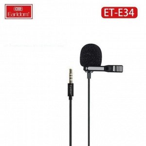 Мини микрофон петличный для девайсов Earldom E34 Jack 3.5mm