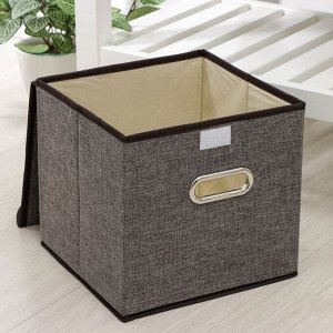 Короб для хранения с крышкой «Офис», 25*25*25 см, цвет серый