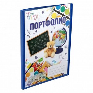Папка-портфолио пластиковая А4, Calligrata &quot;Снова в школу&quot;, с 20 вкладышами