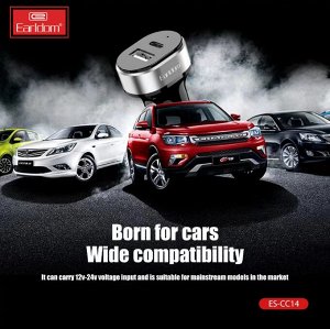 NEW ! Автомобильное зарядное устройство Eardlom C14 PD Quick Charge 2.4A + кабель 1*USB + 1*Type-C
