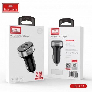 NEW ! Автомобильное зарядное устройство Eardlom C14 PD Quick Charge 2.4A + кабель 1*USB + 1*Type-C