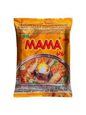 Лапша тайская Мама со вкусом Кремовый Том Ям брикет 55г