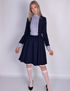 Подростковое школьное платье Александра синее