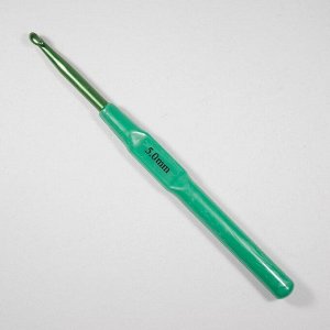 Крючок для вязания с пласт. ручкой STAR №5.0, 14см (алюминий)