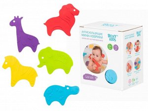 Антискользящие мини-коврики ROXY-KIDS для ванны. Серия SAFARI. Цвета в ассортименте. 15 шт.