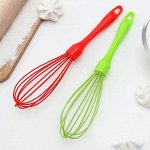Венчик силиконовый с пластиковой ручкой/для взбивания и смешивания продуктов/Венчик кондитерский/Венчик для смешивания продуктов
