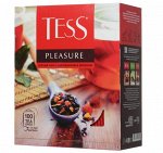 Чай в пакетиках черный Tess Pleasure с шиповником и яблоком, 100 шт