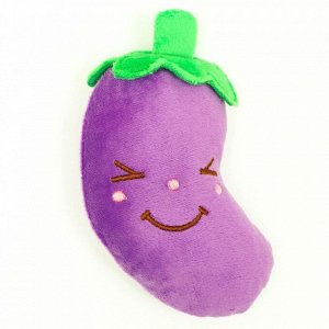 Игрушка для собак «Баклажан» с пищалкой, 11 см, фиолетовая
