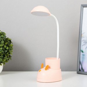 Лампа настольная «Ботинок заяц» LED 3 режима 3 Вт USB органайзер розовый 8x11x31 см RISALUX