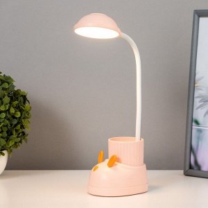 Лампа настольная «Ботинок заяц» LED 3 режима 3 Вт USB органайзер розовый 8x11x31 см RISALUX