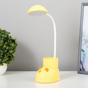 Лампа настольная «Ботинок кот» LED 3 режима 3 Вт USB органайзер желтый 8x11x31 см RISALUX
