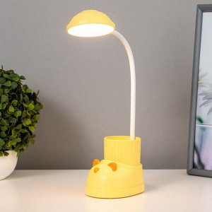 Лампа настольная «Ботинок кот» LED 3 режима 3 Вт USB органайзер желтый 8x11x31 см RISALUX