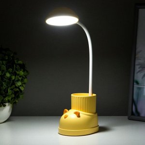 Лампа настольная "Ботинок кот" LED 3 режима 3Вт USB органайзер желтый 8х11х31 см