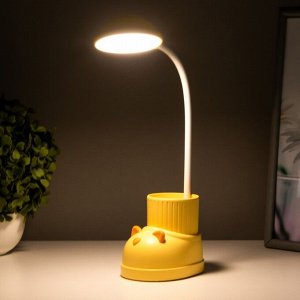 Лампа настольная «Ботинок кот» LED 3 режима 3 Вт USB органайзер желтый 8x11x31 см RISALUX
