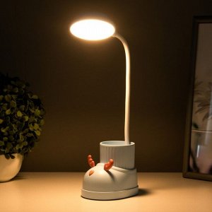 Лампа настольная «Ботинок лось» LED 3 режима 3 Вт USB органайзер синий 8x11x31 см RISALUX