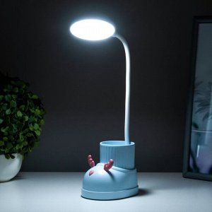 Лампа настольная "Ботинок лось" LED 3 режима 3Вт USB органайзер синий 8х11х31 см RISALUX