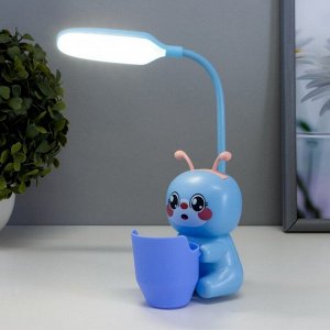 Настольная лампа "Пчелка" LED 3Вт USB АКБ синий 9,5х8,5х25 см