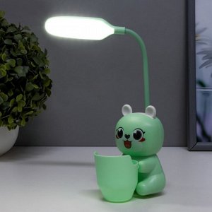 Настольная лампа "Медвежонок" LED 3Вт USB АКБ зеленый 9,5х8,5х25 см