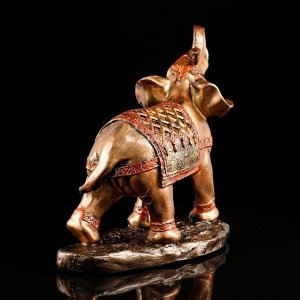 Статуэтка "Слон шагающий", золотая, гипс, 30 см