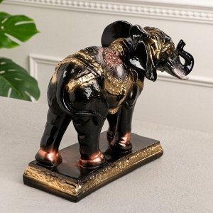 Статуэтка "Слон бегущий", покрытие лак, чёрная, гипс, 25 см