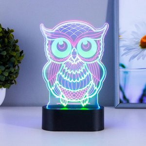 Светильник сенсорный "Сова" LED USB (90см) от батареек 3xАА черный 12,7х5,5х20,5 см