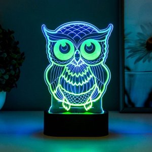 Светильник сенсорный "Сова" LED USB (90см) от батареек 3xАА черный 12,7х5,5х20,5 см