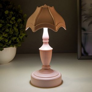 Настольная лампа "Селезия" LED 2Вт АКБ розовый 9,5х9,5х19 см