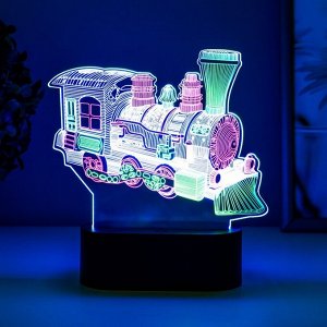 Светильник сенсорный "Паровоз" LED USB (90см) от батареек 3xАА черный 17х5,5х15,3 см