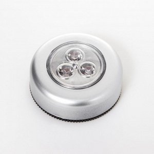 Светильник пушлайт 3 диода 6.5x6.5x2.3 см RISALUX