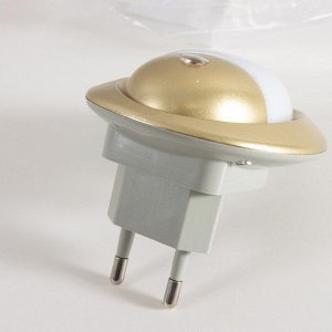 Ночник "Светлячок" с датчиком освещения, 3_LED х 1 Вт, 10 см (220В) золотистый