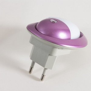 RISALUX Ночник &quot;Светлячок&quot; с датчиком освещения, 3_LED Х 1 Вт, 10 см (220В) фиолетовый
