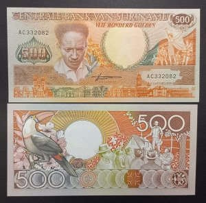 Суринам 500 гульденов 1988 UNC