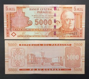 Парагвай 5000 гуарани 2008 UNC