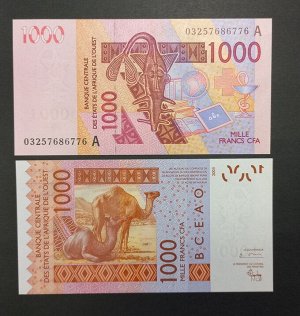 Западная Африка КФА 1000 франков литера А (Кот-Д-Ивуар) UNC