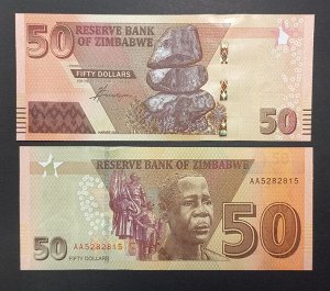 Зимбабве 50 долларов 2020 UNC