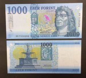 Венгрия 1000 форинтов 2017 UNC