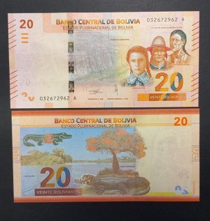 Боливия 20 боливано 2018 UNC