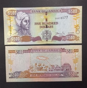 Ямайка 500 долларов 2008 UNC