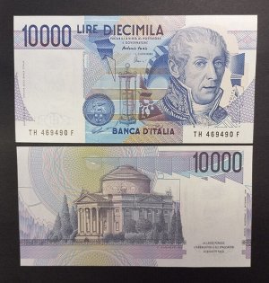 Италия 10000 лир 1984 UNC