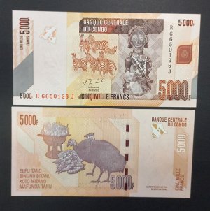 Конго 5000 франков 2013 UNC