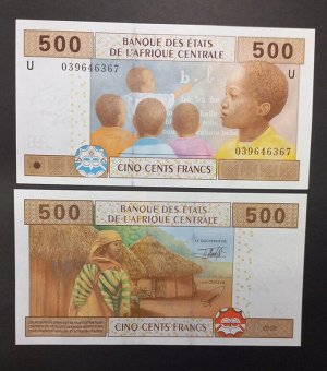 Центр Африка 500 франков 2002 лит U Камерун UNC