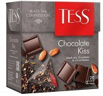 Чай в пирамидках черный Tess Chocolate Kiss, с ароматом шоколада, 20 шт