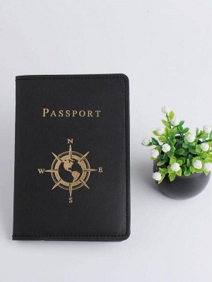 Складная обложка для паспорта с текстовым принтом