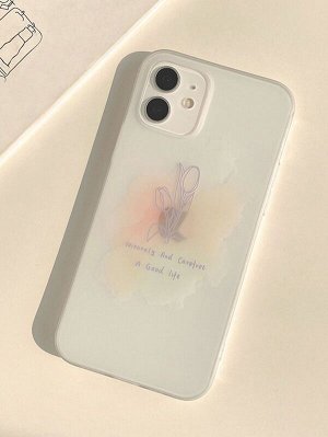 Прозрачный чехол для телефона тюльпан рисунок
