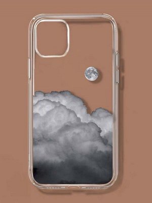 Прозрачный чехол для телефона с узором луны & облака