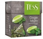 Чай в пирамидках зеленый Tess Ginger Mojito с цедрой лимона и мятой, 20 шт