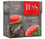Чай в пирамидках черный Tess Grapefruit Chill, с цедрой грепфрута и мятой, 20 шт
