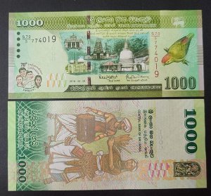 Шри Ланка 1000 рупий 2018 UNC