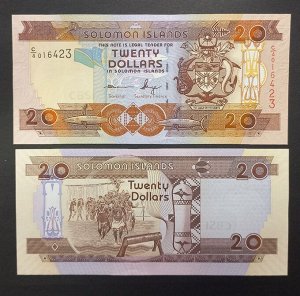 Соломоновы острова 20 долларов 1997 UNC