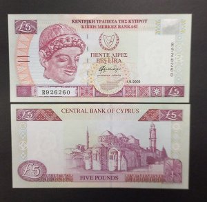 Кипр 5 фунтов 2003 UNC